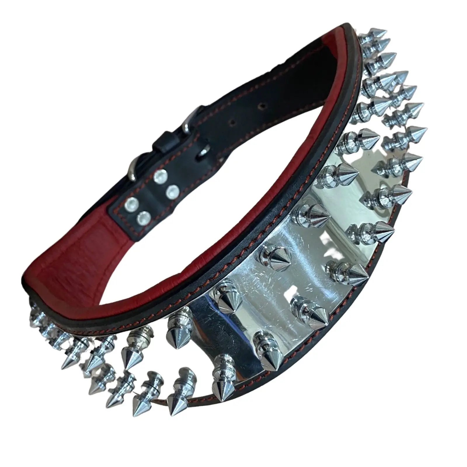 Designer Dog Collar Metal Buckle Dog Collar Spike Stud Genuine Dog Collars Wholesale Supply