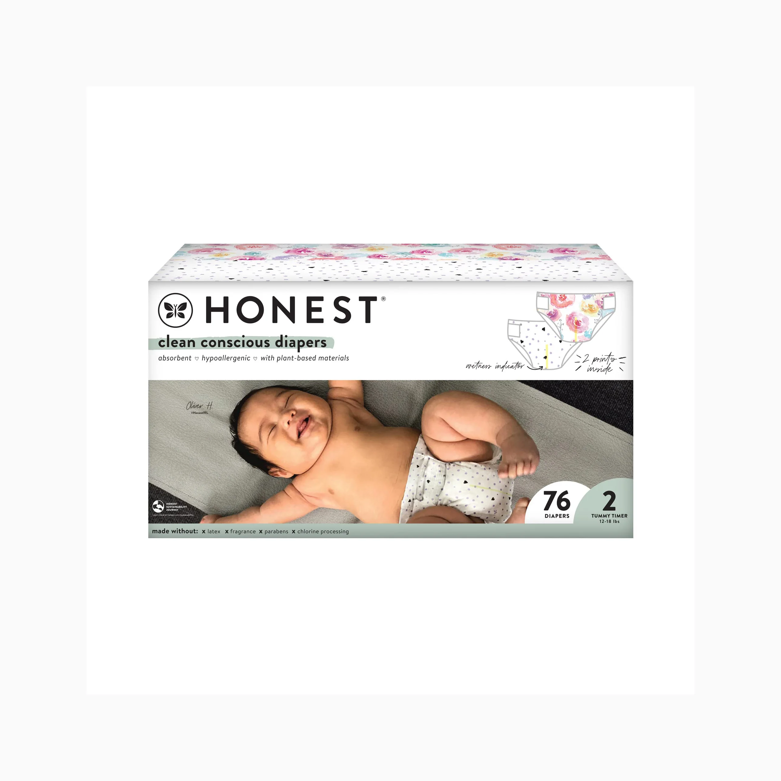 Honest Wetness Indicator Diapers Plantbased & Fragrancefree Buy The Honest Company Clean
