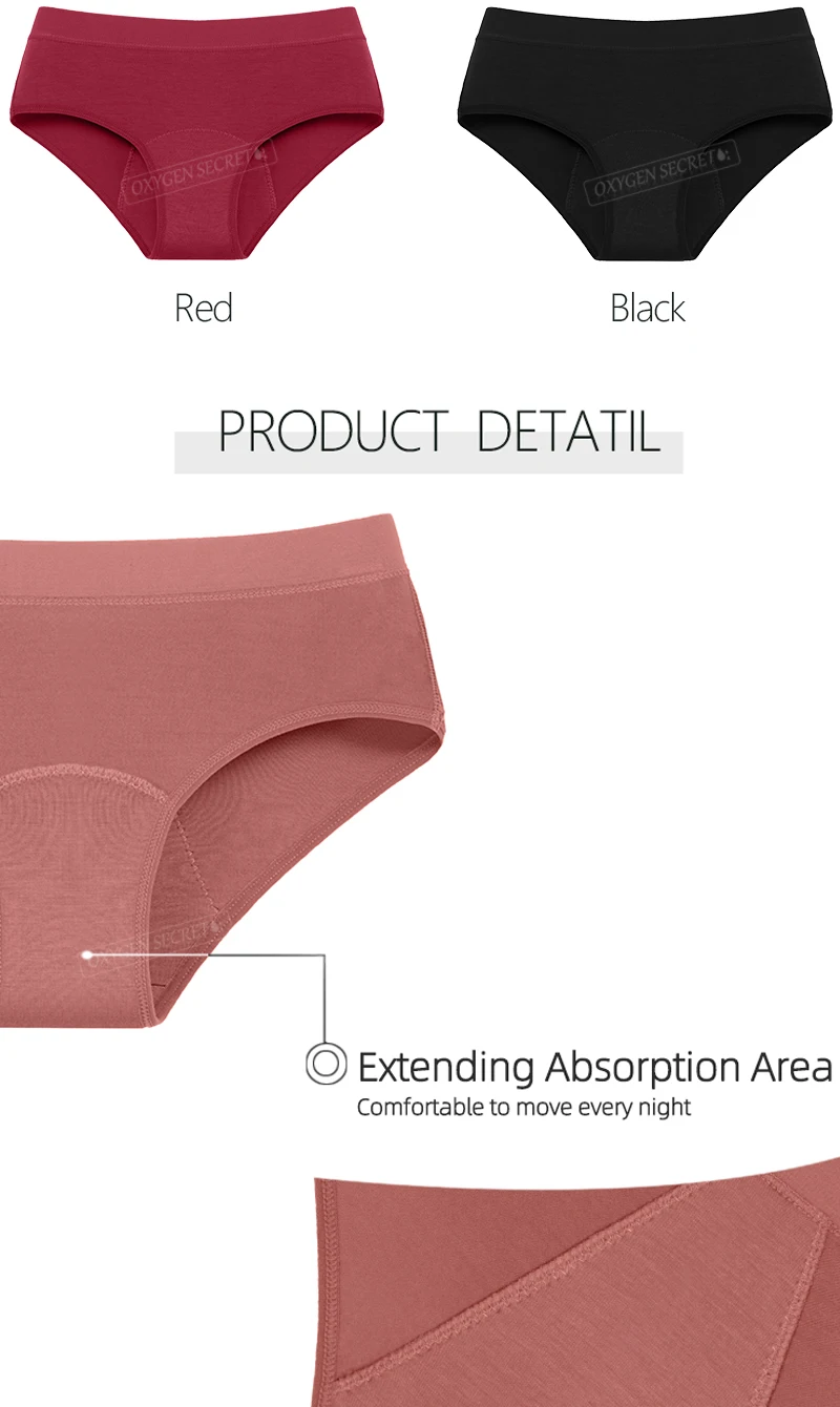 Oxygen Secret 4 Layers Colorful Period Panties Culotte Menstruelle