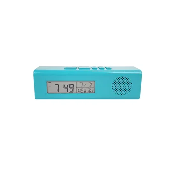 Home Bedroom Portable Mini Handheld Travel FM Radio Speaker LCD Flashlight Calendar Alarm Clock