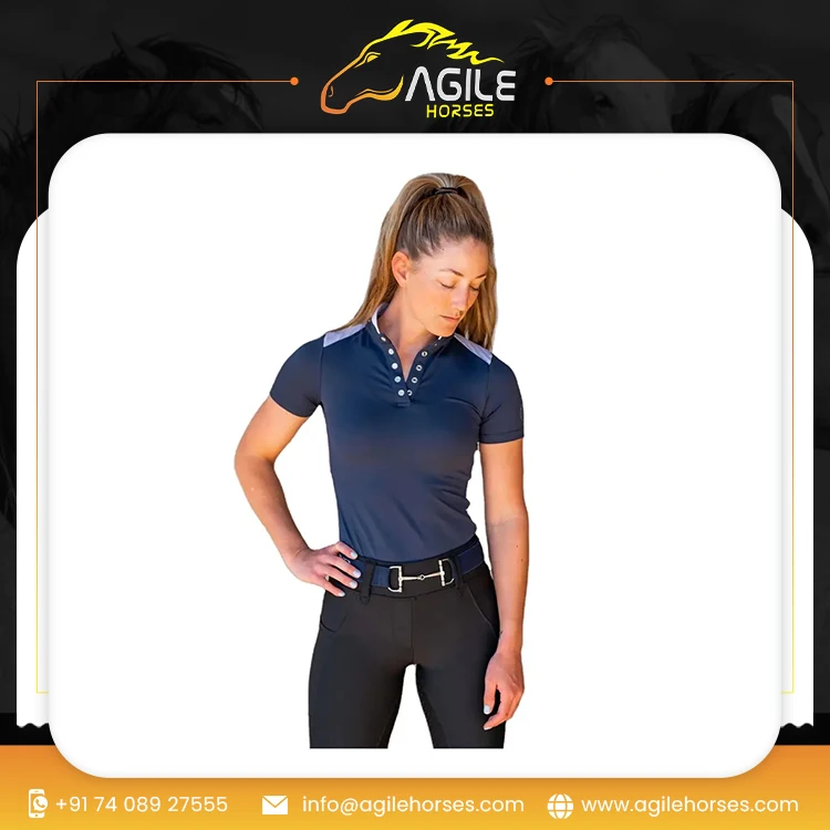 Trendy Riding Lesson Shirts Horse Riding Shirts - Quick Dry, Technical Fabric Polo Tshirts