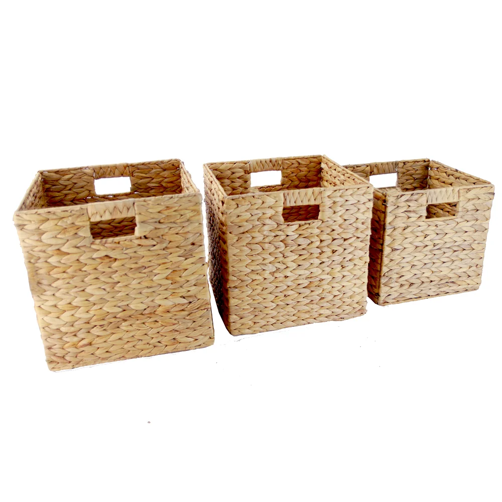 Hyacinth Hamper Natural Color Foldable Sustainable Water Single Hole