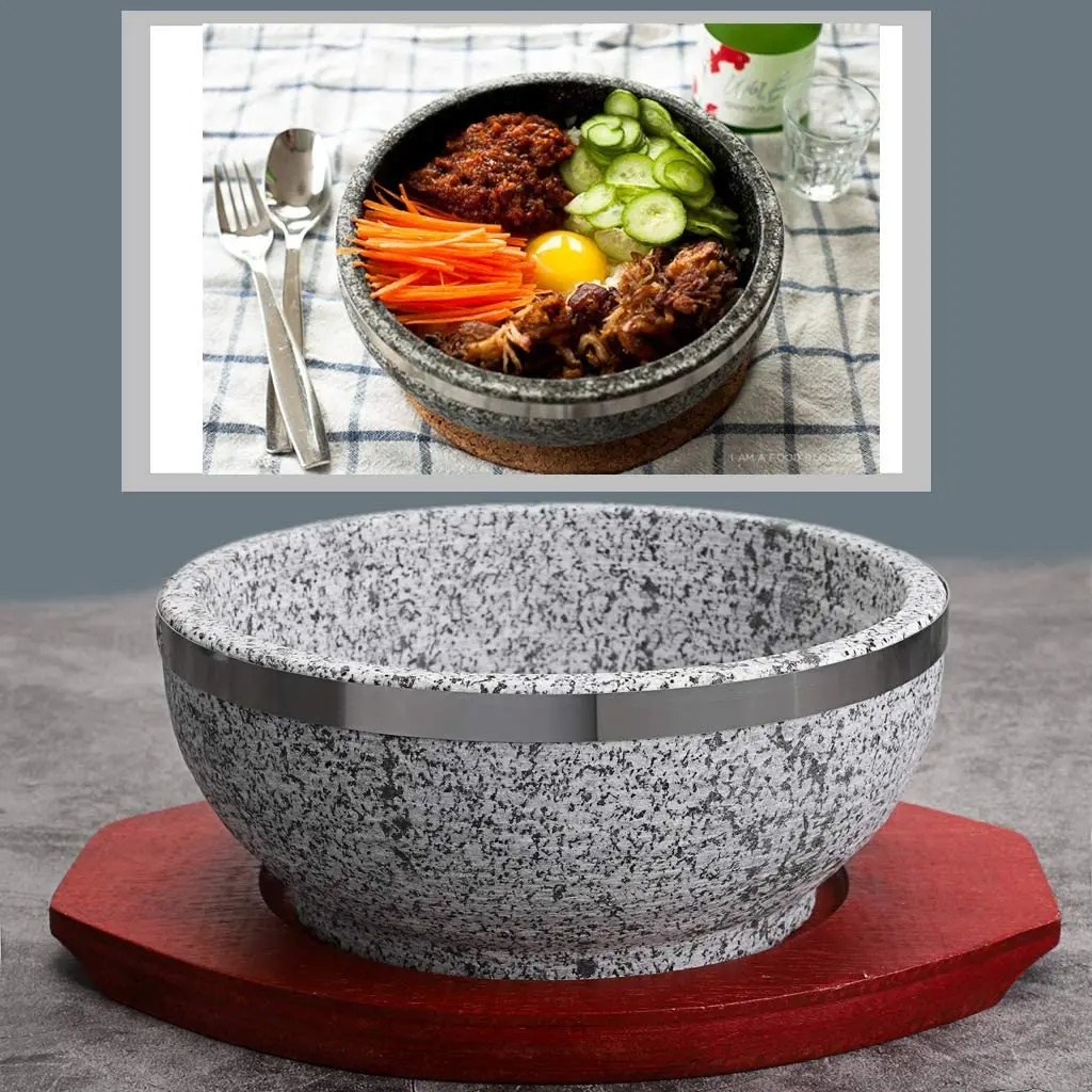 Restaurant Cooking And Serving Natual Granite Stone Cookware Bowl For