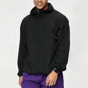 Customized Printing Sun Protection Lightweight Hooded Jackets Mens Running Pullovers