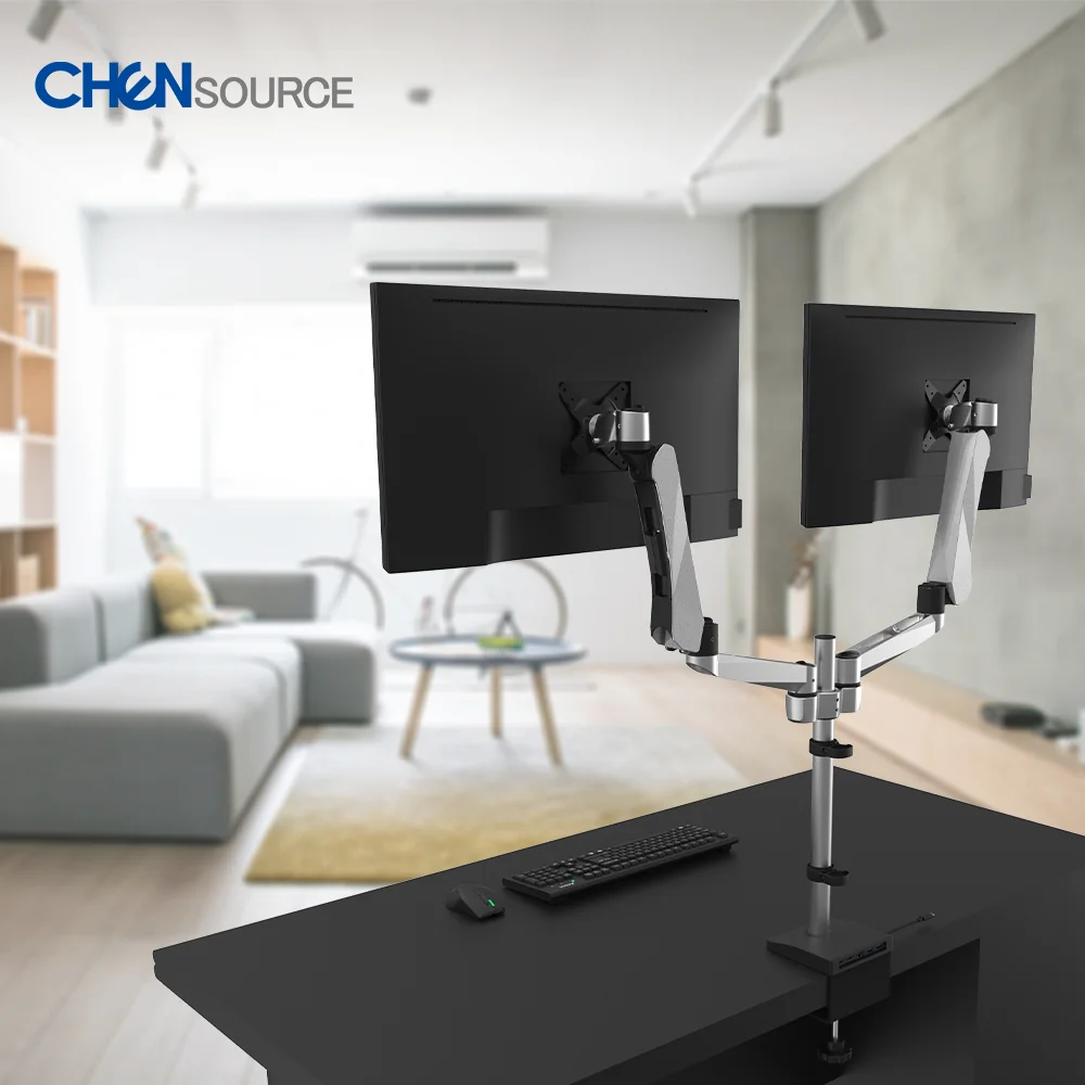 Hot Sale Dual Monitor Arm With Docking Usb C And Usb 3.0 And
