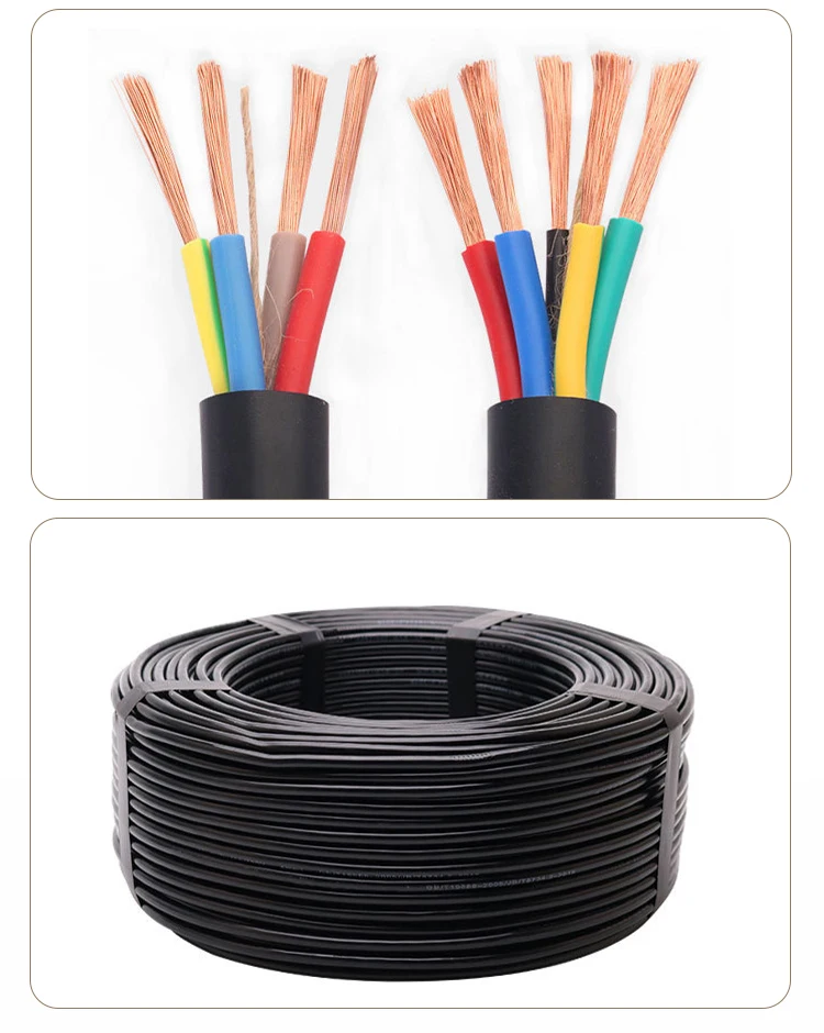 3+1core 3+2 Core Heavy Duty Black Rubber Sheath Soft Wire Power Cable ...