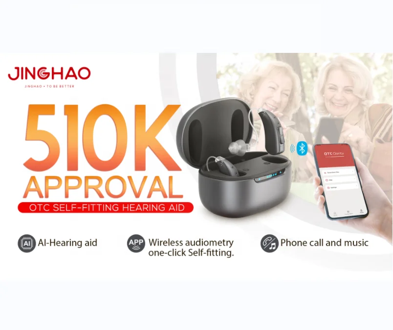 Jinghao Otc Smart App Mini Bte Hearing Aids Sale Manufacturer Price