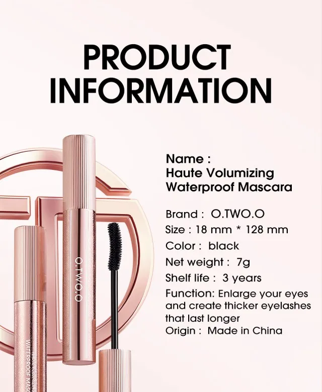 O.TWO.O 2025 Liquid Eyelash Mascara Lengthening and Thickening with Waterproof Long-Lasting Formula