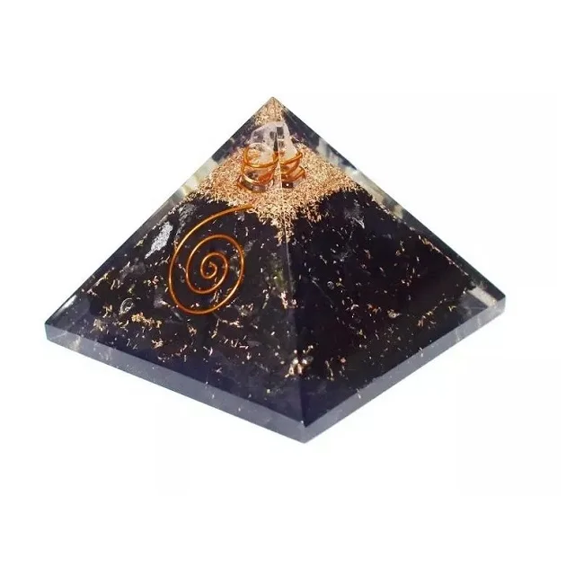 Orgone Pyramid Black Tourmaline Crystal Pyramid for Emf Protection Energy Generator Orgonite Pyramid for Sale