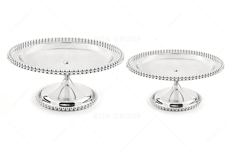 Wholesale Luxury Cheap Price Wedding Party Banquet Decoration High Foot Metal Round Silver Snack Dessert Display Rack Cake Stand