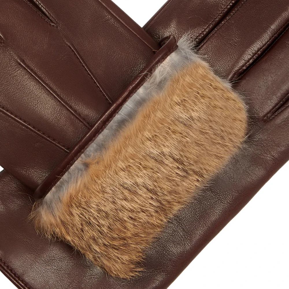 Mens Touchscreen Leather Gloves Thinsulate Lined Thermal Winter Driving