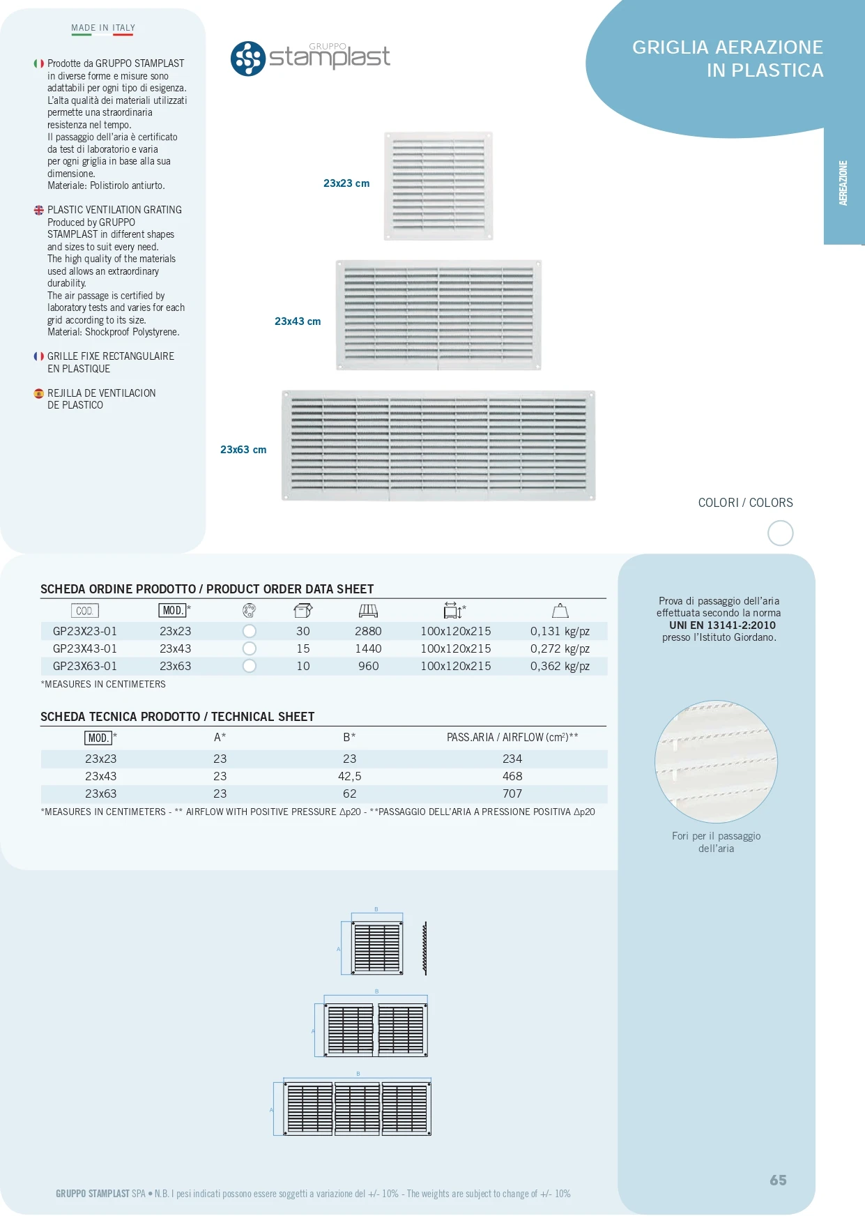 Hvac Plastic Ventilation Grating In Different Size With Laboratory