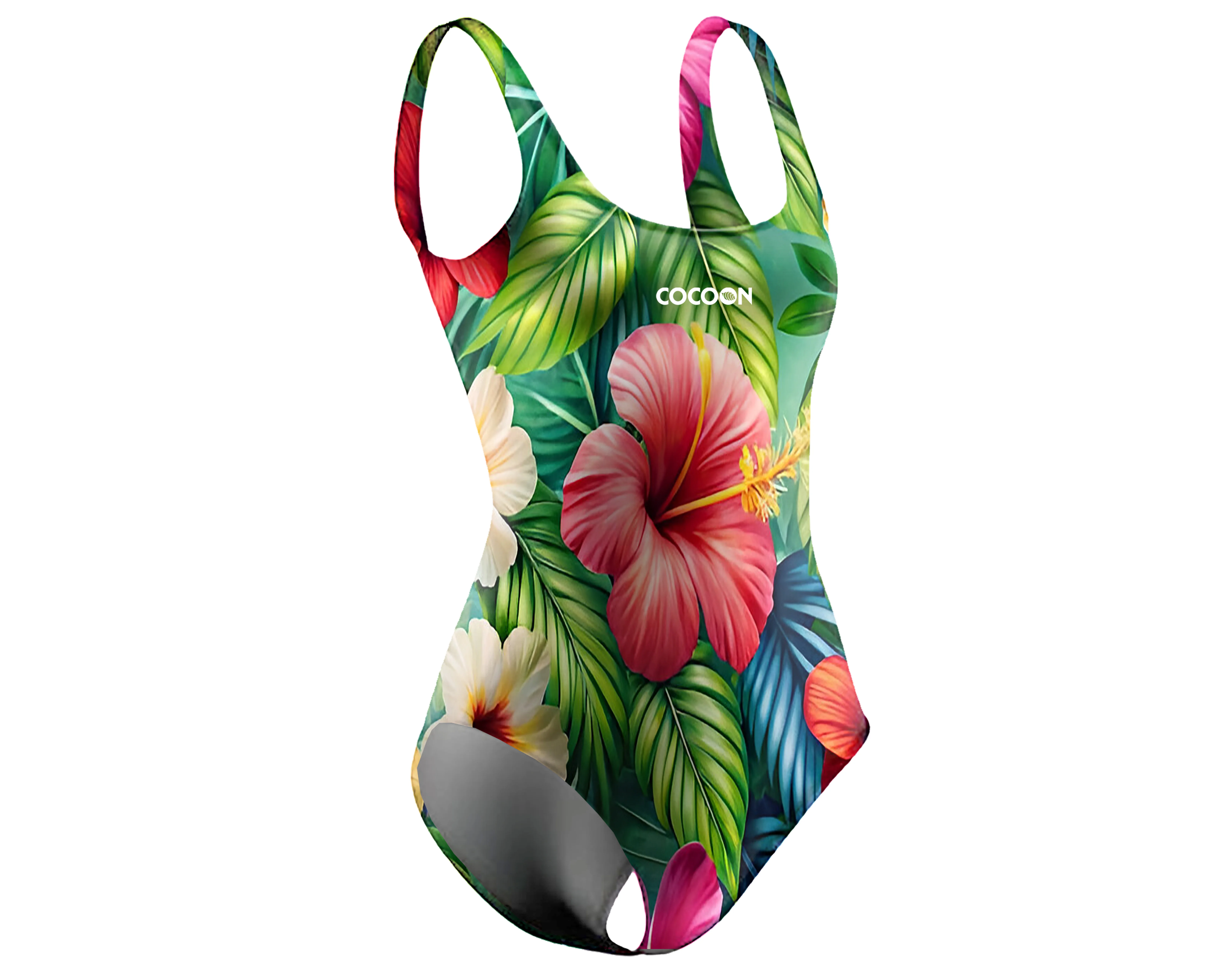 Womens Flamingo Print Tropical One Piece Swimsuit with Thongs