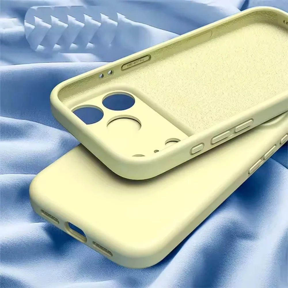 product liquid silicone phone case for iphone 17 16 15 14 13 pro max with plush fiber high quality matte skin feel case laudtec-6