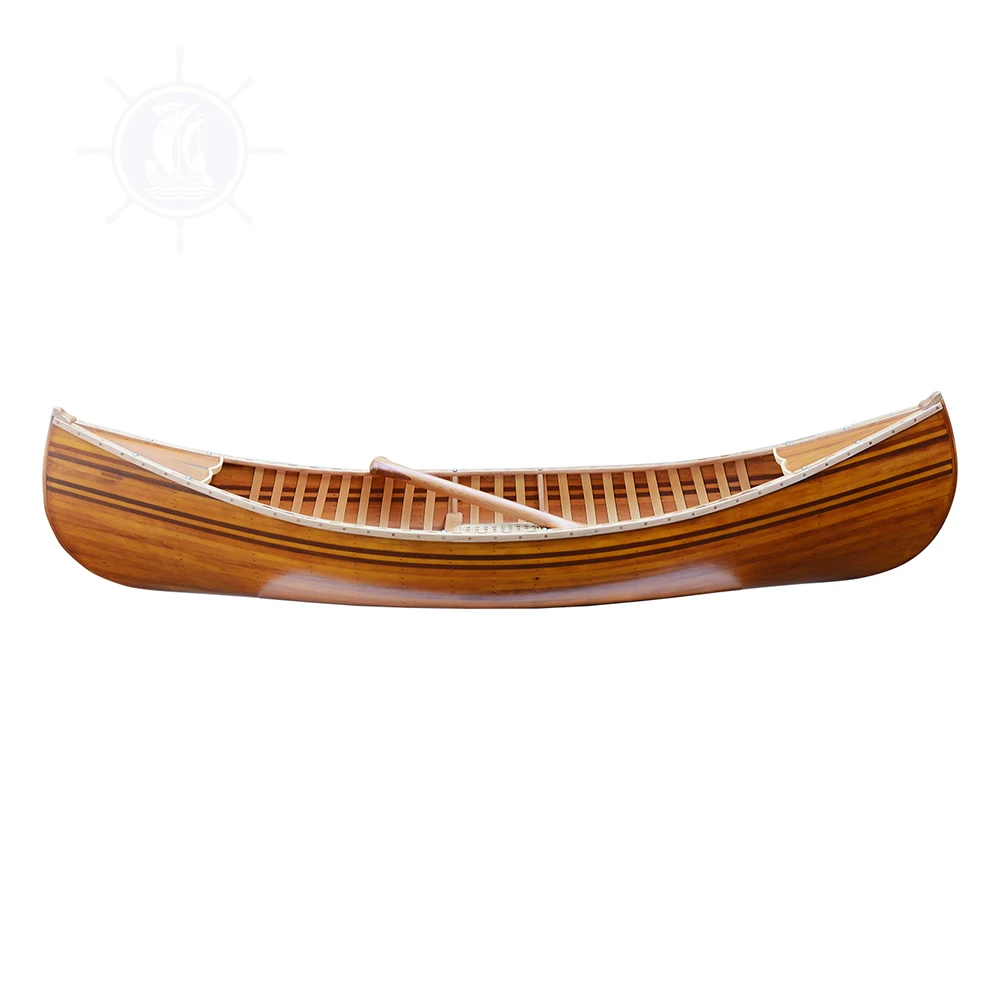 Cedar Strip Canoe With Ribs Matte Finish 6' With Canoe Paddle For Lake