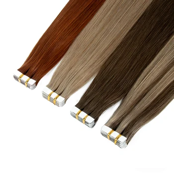 Wholesale Virgin 100% Human Hair Double Drawn Tape ins Russian Remy Full Cuticle cabelo humano Natural Tape Hair Extensions