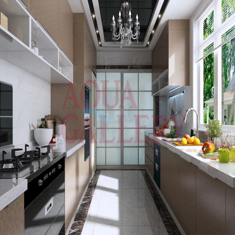 Kitchen Interior  New Modern Cabinets Entry Luxury Marble Modular PVC For Wholesale Excellent Hardware Cabinery