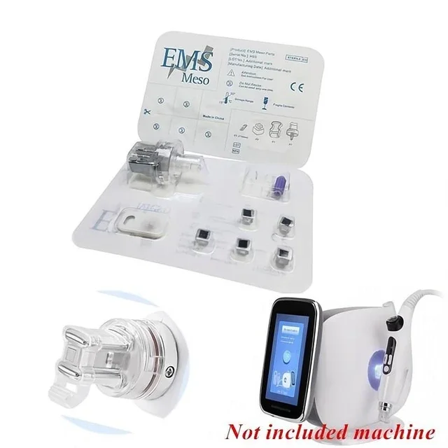 EMS Monocrystalline Silicon Chip Replacement Head 1 Set for Injector Mesotherapy Gun Needle Free Moisturizing Mesogun