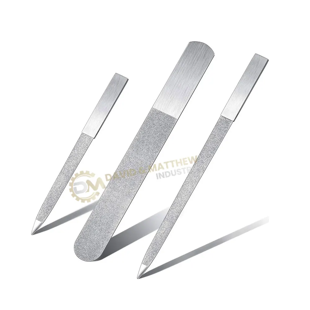 Custom Logo Nail File Stainless Steel Nail Salon Tools Double Sided ...