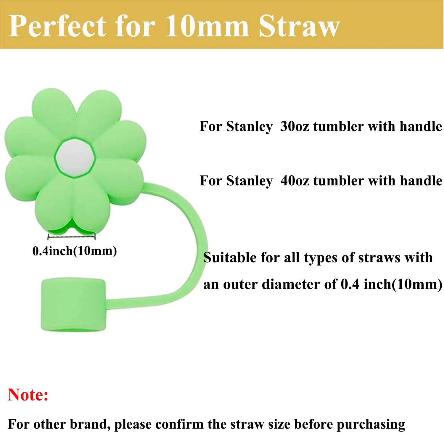Silicone Straw Cover Flower Daisy Shape Reusable Straw Topper Dust