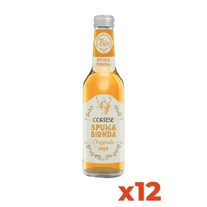 Cortese Italian Organic Blonde Spuma 275ml Glass Bottles Premium Quality Plant-Based Beverage 12 Bottles Home Delivery