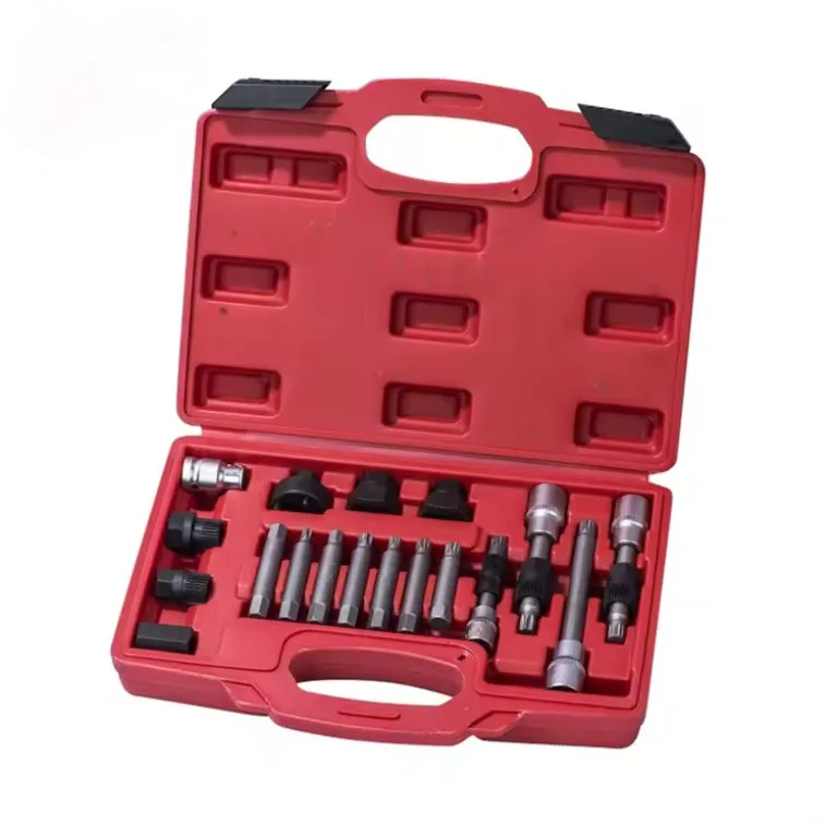 Auto Alternator Decoupler Pulley Tool Combined Socket Bits Set Kit