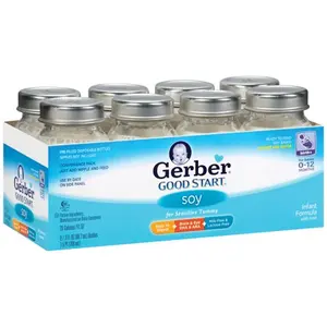 Gerber Gentle Milk-Based Baby Formula with Iron Raw Processing Bottle Packaging