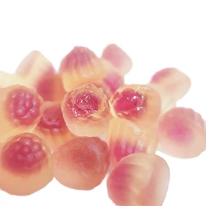 White Peach Flavored Succulent Stuffed Gummies with Sauce Fruity Gummy Candies