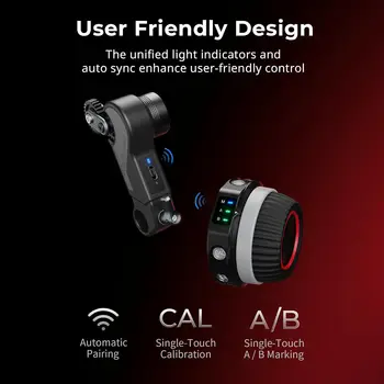 SmallRig Wireless Follow Focus Kit (Lite) with Handwheel Controller & Receiver Motor, A/B Stops & 15mm Rod Clamp, Compact detail image
