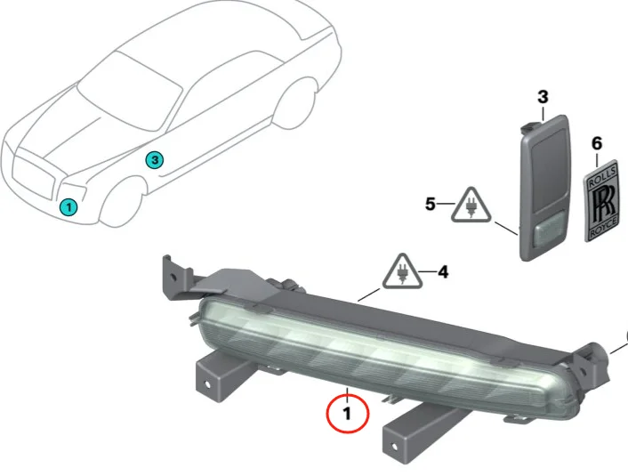 Plastic Turn Signal Light For Rolls Royce Ghost I Wraith 63127211431 63127211432 High Brightness Fast Response Turn Lights supplier