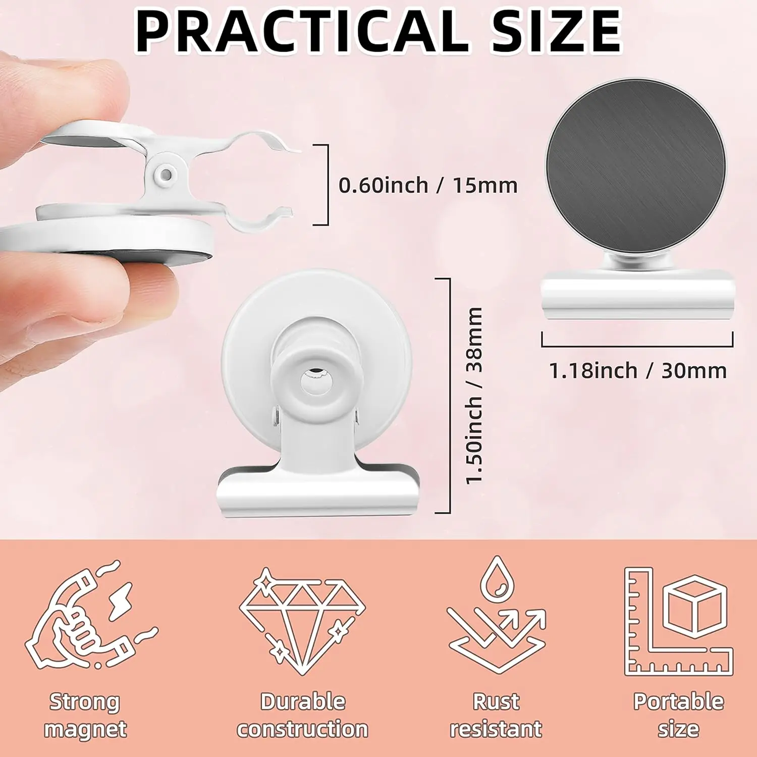 Refrigerator Magnet Hook Clips With Magnet 30mm Perfect Fridge Calendar Kitchen Office Magnets