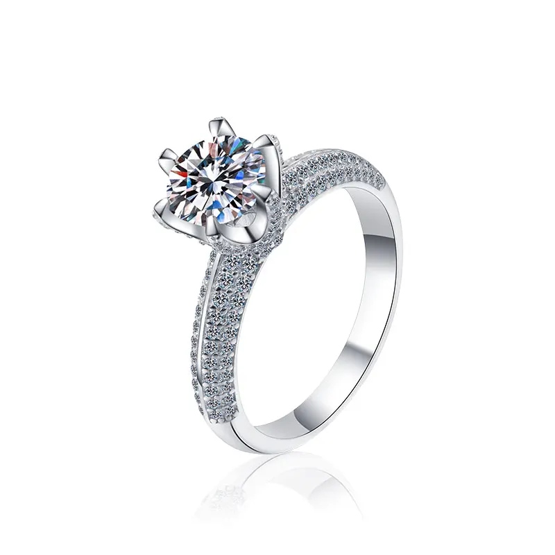 XJZ098 New 925 Sterling Silver Ring Sparkle Diamond High Quality