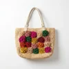 natural embroidered with multi color