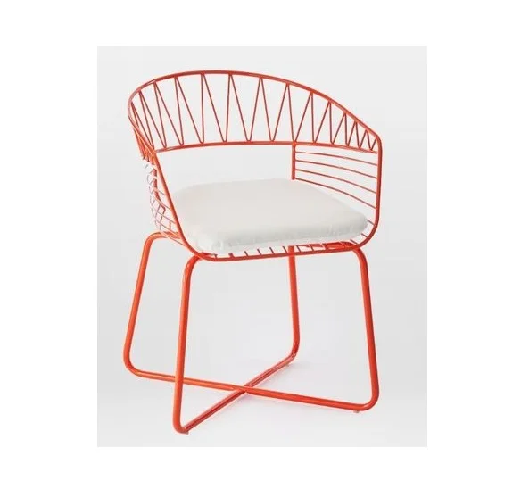 Modern High Quality Stackable Dining Hotel Restaurant Bar Cafe Outdoor Wedding Solid Rod Steel Wholesale Gold Metal Wire Chair