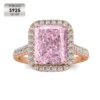 Bague de prestige en argent 925 plaqué or rose 18 carats (Rose)