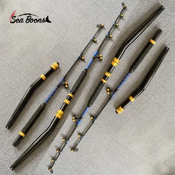 130lb-210lbトローリングロッド回転チップ曲げバット高速グラスボート