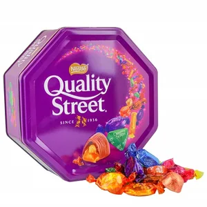 For Quality Street French 1KG Festival Tin Bittersweet Chocolate Pasty with Additional Candy Ingredient 2 Year Shelf Life