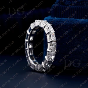 0.20 CT Radiant Cut Moissanite Diamond Wedding Band Radiant Diamond Eternity Band Full Eternity Diamond Band Bridal Ring Gift