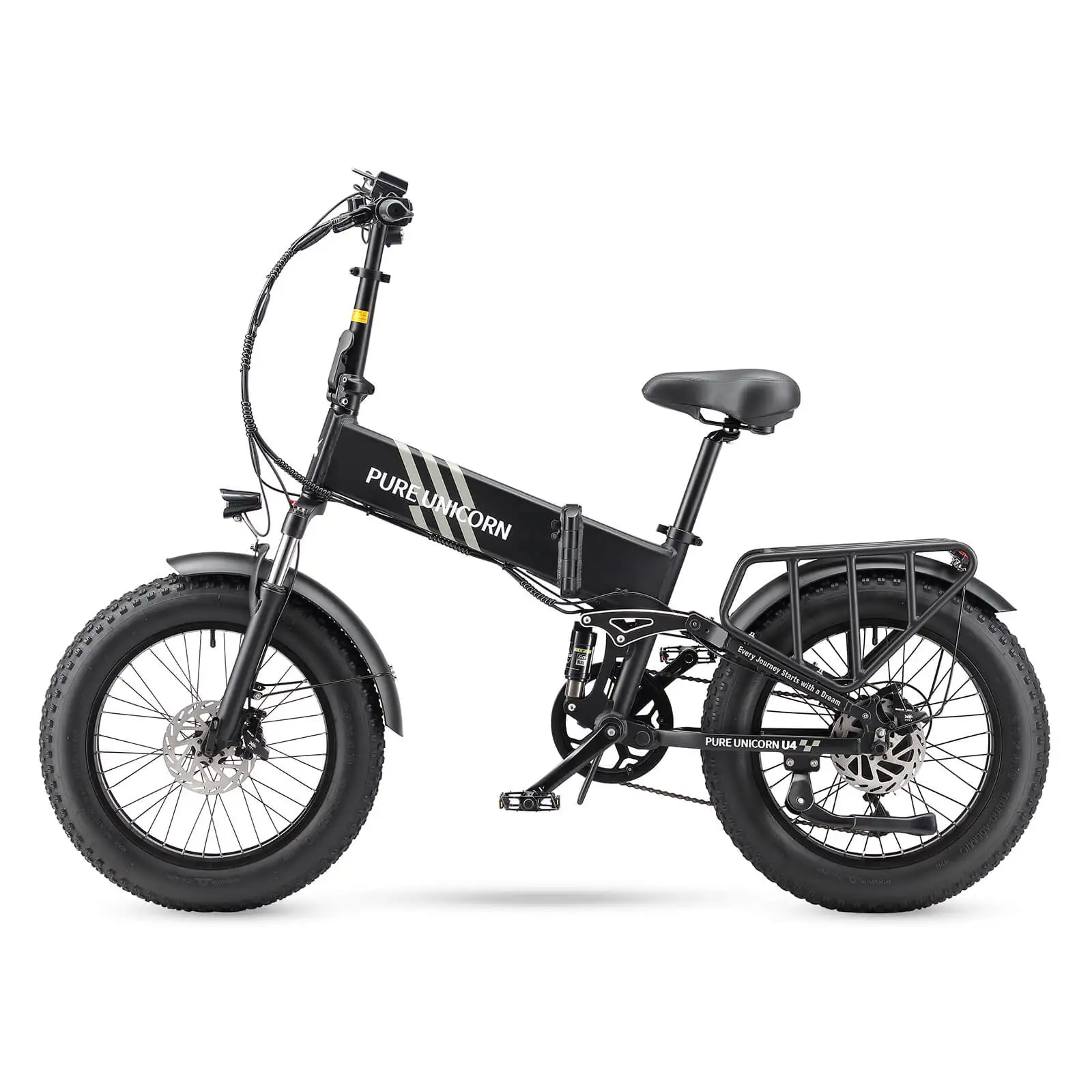 PURE UNICORN U4 1000W Fat Tire Electric Bike 48V Lithium Battery 750W Motor 60 km Range per Power Aluminum Frame Rear Hub Motor