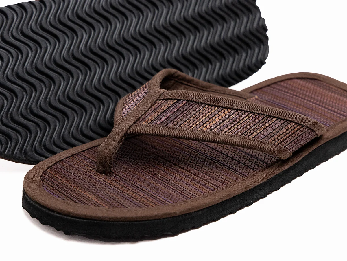 Brown Striped Flip Flops Made From 100 Natural Cinnamon Powder High