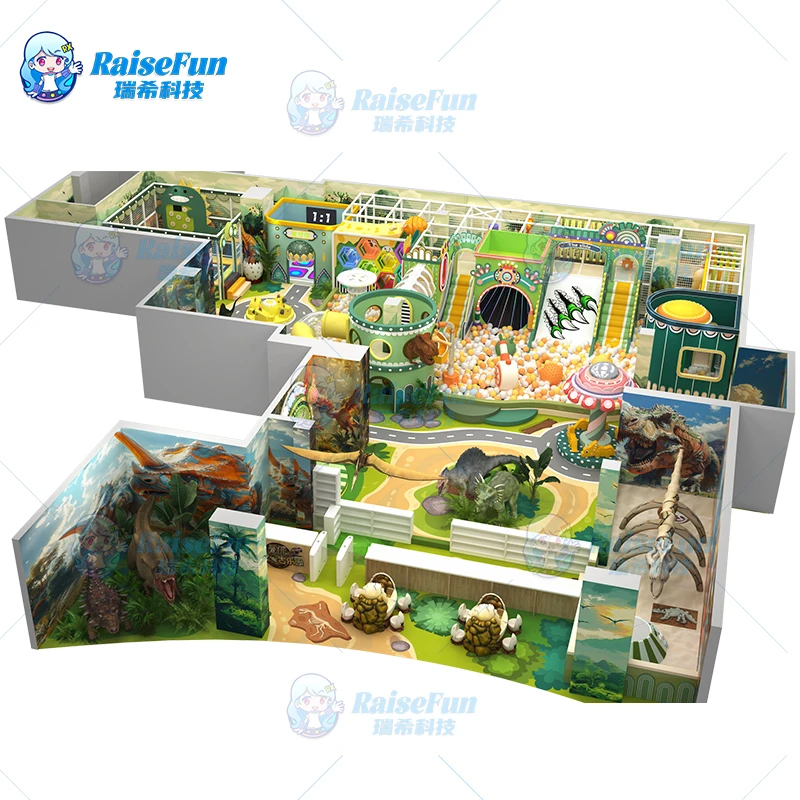 Raisefun Wholesale Kid Soft Playground Dinosaur Theme Set for Kids