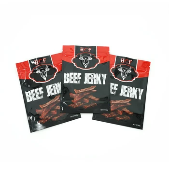 Custom printed mylar bag with zipper food grade packaging plasticbag biodegradable food pouch packaging beef jerky snack nut bag