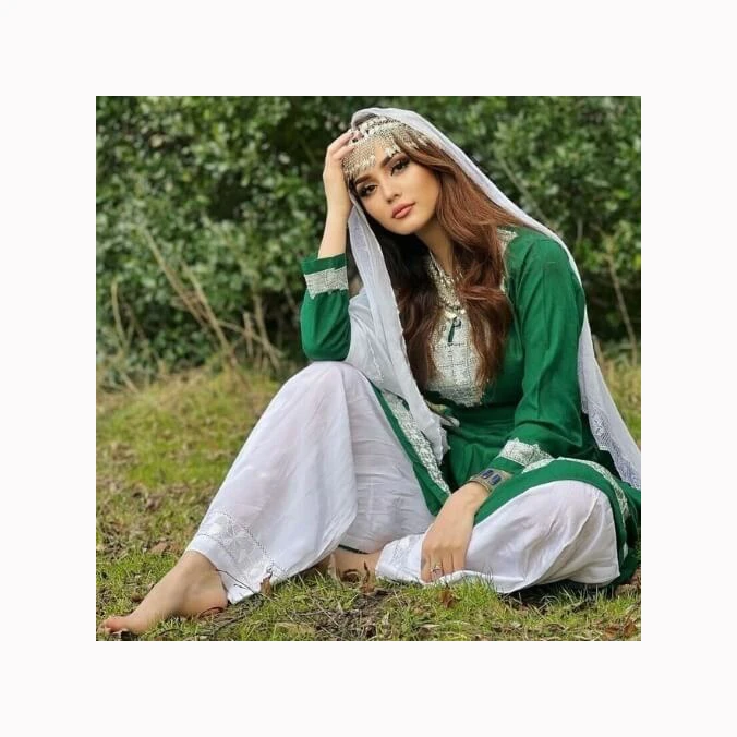 Premium Quality Genuine Leather Custom Fabric Salwar Kameez for Balochi Tribal Women Heavy Embroidered Long Frock Sleeves