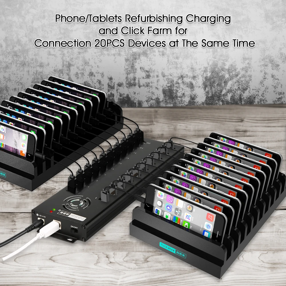 Multiport Usb Data Hub Fast Charging Station 20 Port USB 2.0 Hub For Multiple Devices computer hardware & software