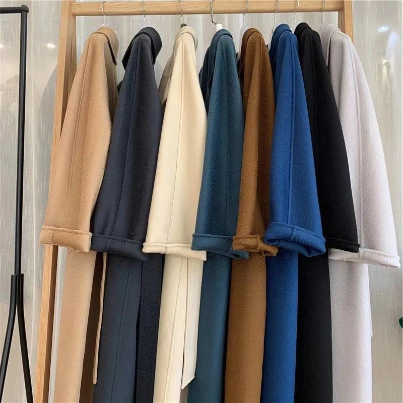 Winter Warm Beautiful Wool Blend Coat For Women Long Knee Length Wool Fashion Coat For Women Designer - Image 5
