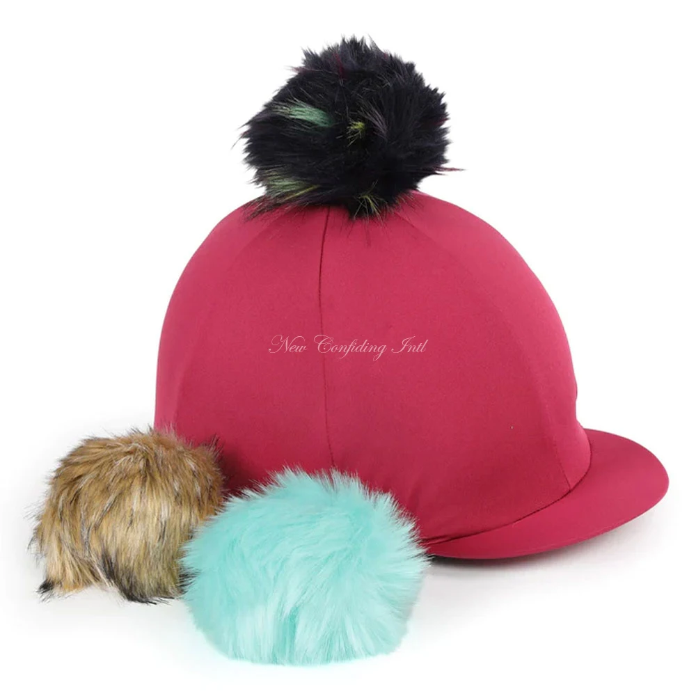 Hat Cover Equines Pleasing Horse Rider Wear Helmet Cover Pom Pom High
