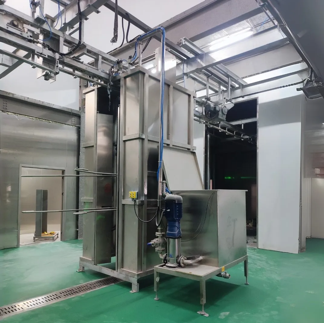 Automatic high-pressure carcass cleaning system for cattle slaughterhouses