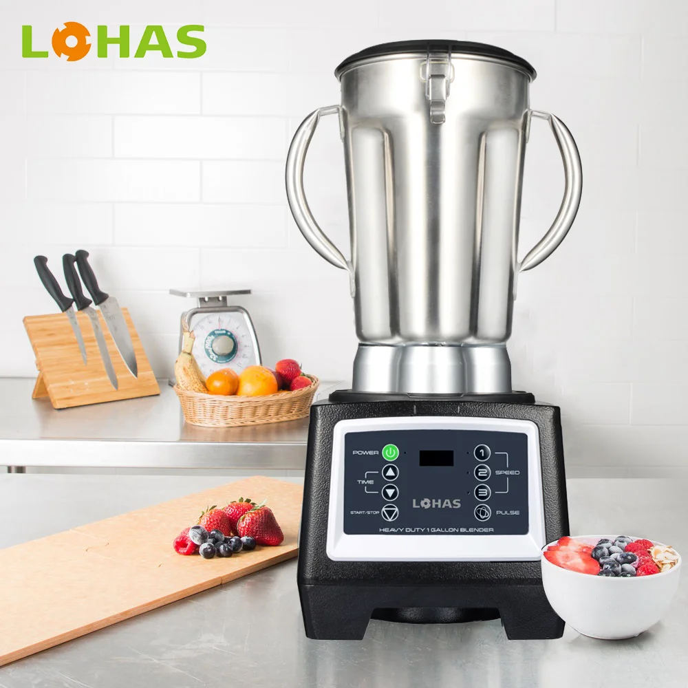Lohas Commercial Multi-Function Variable Speed Blender Stainless Steel Button High Speed Professional Heavy Duty Powered Blender
