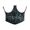 Satin Vert Émeraude Avec Maille Noire