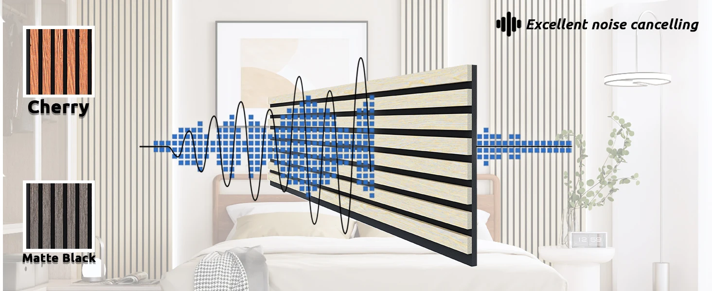 Modern Eco-Friendly Oak Acoustic Slat MDF Wood Panels with 80% Noise Reduction for Hotel Apartment Hospital School Soundproofing details